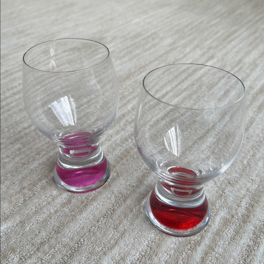 Vintage Set of 2 Colony Calypso Multi Color Drinking Glasses - Cocktail Tumblers